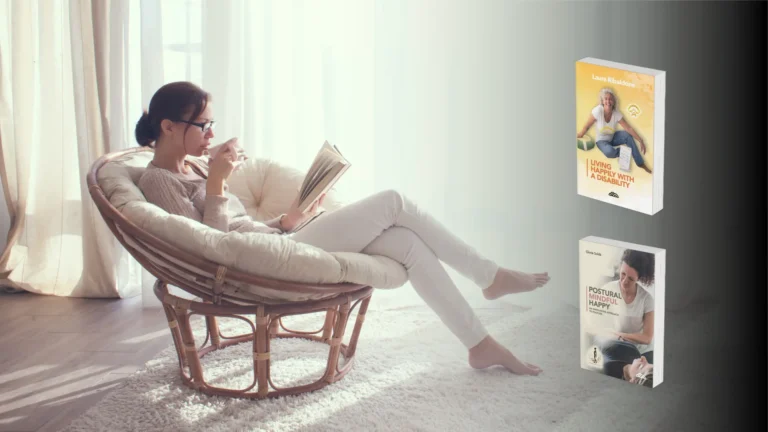 Le copertine di Living Happily with a Disability di Laura Ribaldone e Postural. Mindful. Happy. di Gloria Soldà